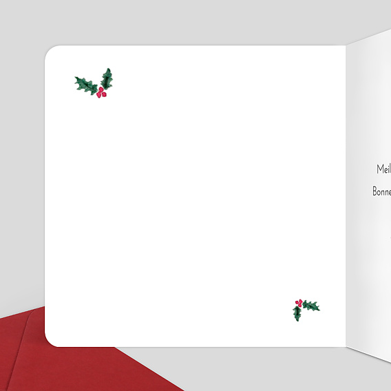 Carte de Noël  Couronne de Noël photo aquarelle Intérieur Gauche