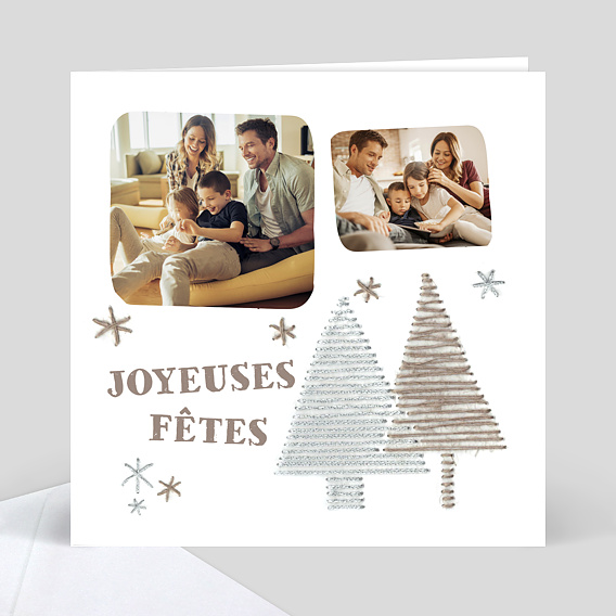 Carte de Noël Sapins couture