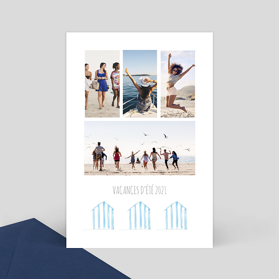 Carte Postale Cabanes de plage