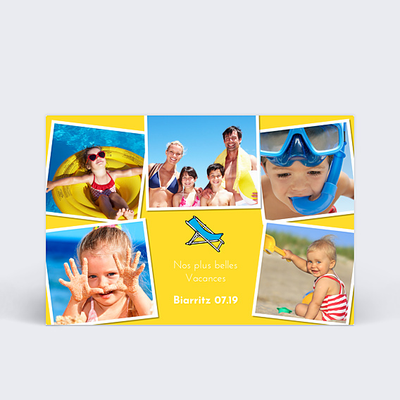 Carte Postale Collage photo jaune