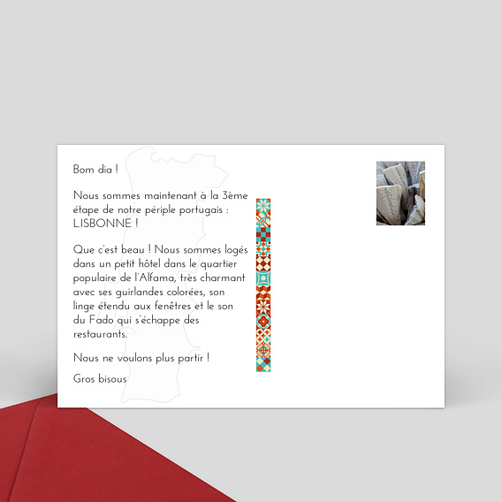 Carte postale Portugal Verso