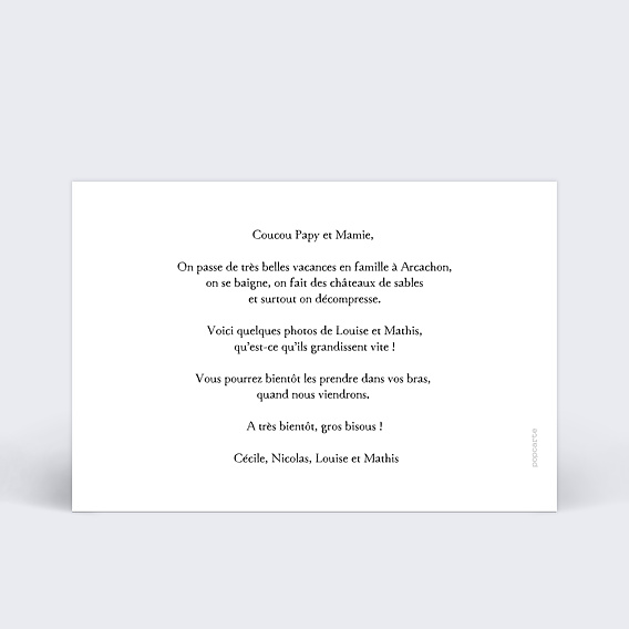 Carte postale Collage Photos Verso