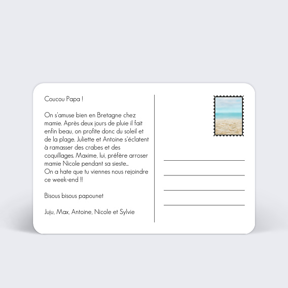 Carte postale Carte multiphoto 6 photos 2 - 1 - 2 - 1 Verso