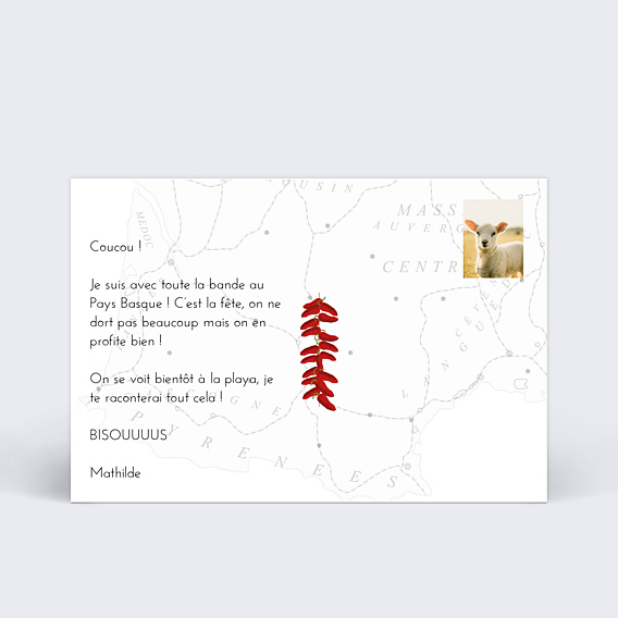 Carte Postale Typographie Pays Basque