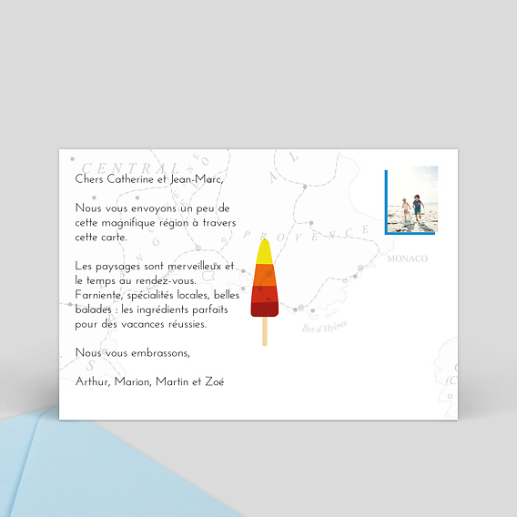 Carte postale Côte d'Azur Verso