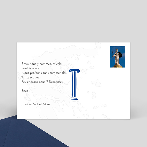 Carte postale Grèce Verso