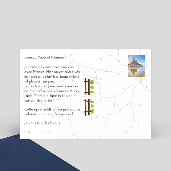 Carte postale Normandie Verso