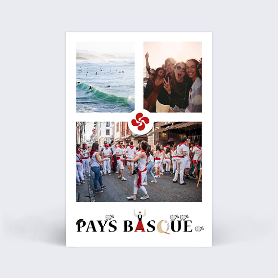 Carte Postale Typographie Pays Basque