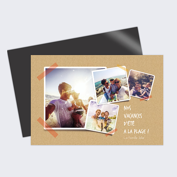 Carte postale Patchwork Kraft