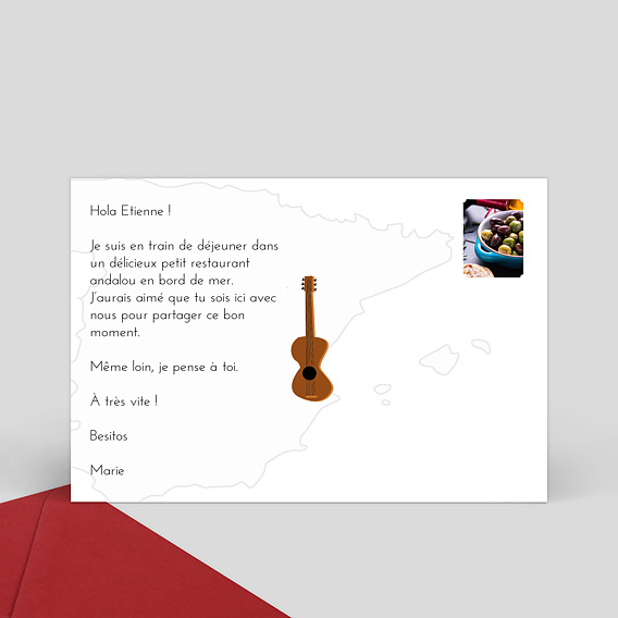 Carte postale Espagne Verso