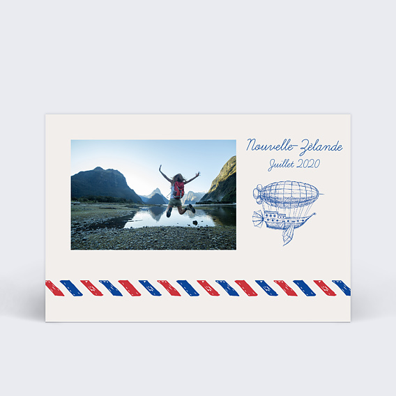 Carte Postale Voyage ballon dirigeable