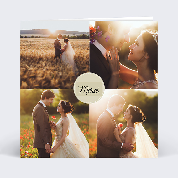 Remerciements mariage 4 photos merci mariage