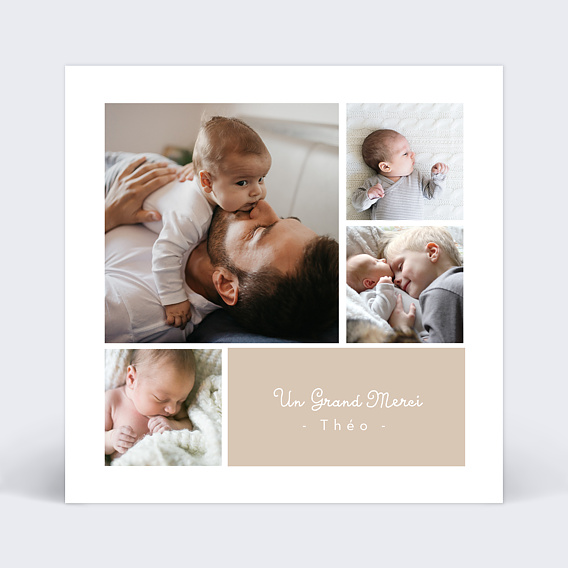 Remerciements Naissance Carte de remerciement bébé