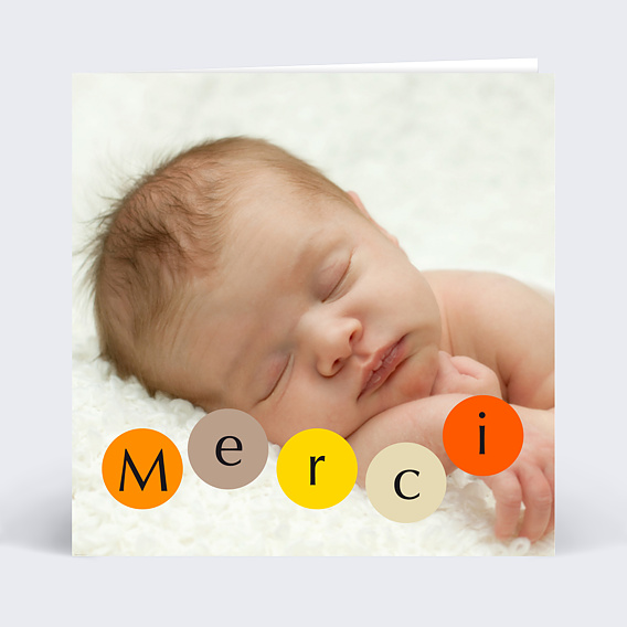 Remerciements Naissance Carte de remerciement naissance bulles