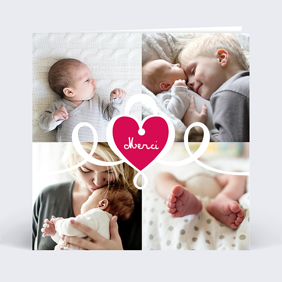 Remerciements Naissance Carte remerciement originale