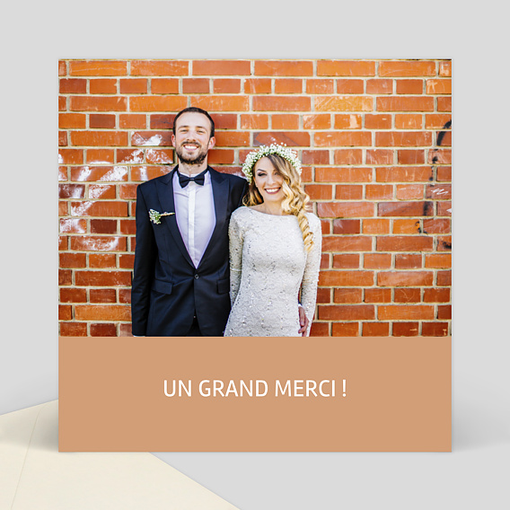Remerciements mariage Carte merci mariage