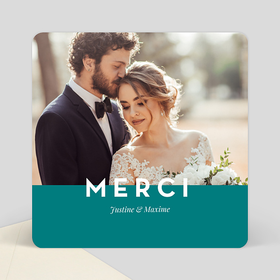 Remerciements mariage Carte remerciement mariage noir 3