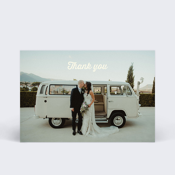 Carte remerciement mariage Effet carte postale