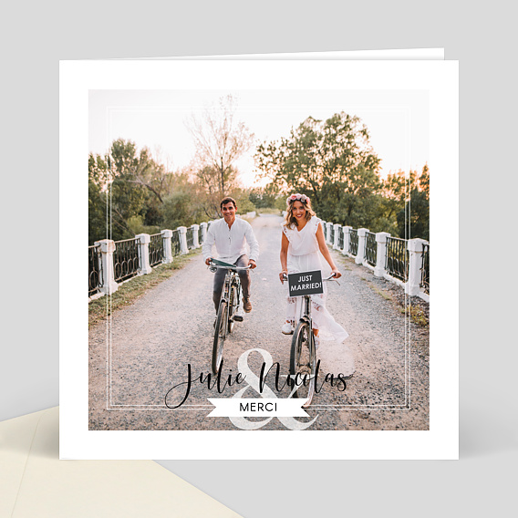 Remerciements mariage Carte remerciement photo mariage