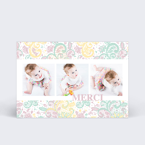 Remerciements Naissance Carte remerciement photos