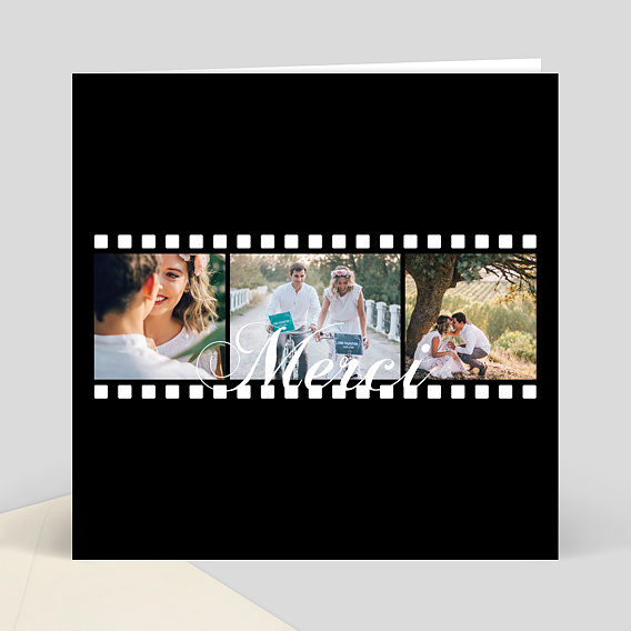 Remerciements mariage Carte remerciements mariage pellicule