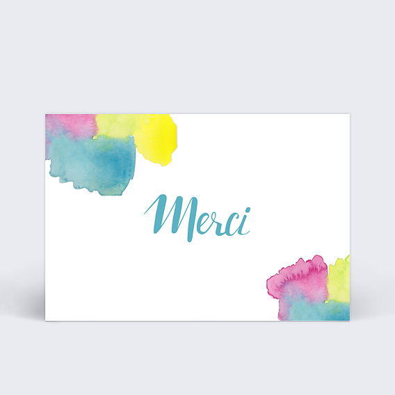 Carte remerciement invitation Jolies Couleurs
