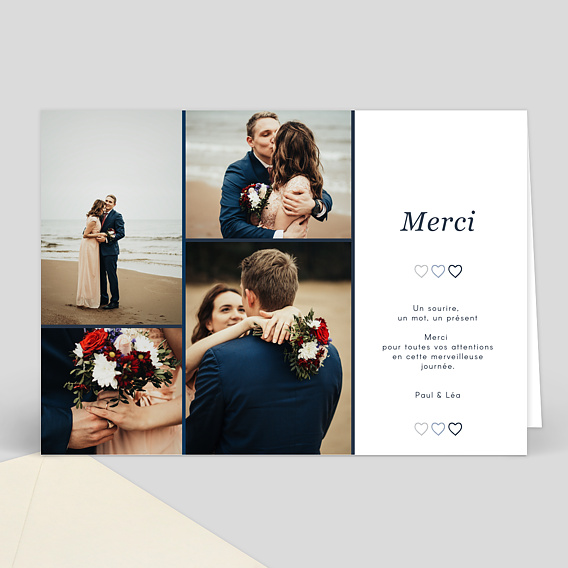 Remerciements mariage Merci camaieu