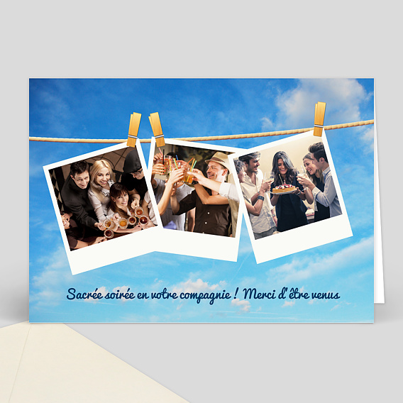 Remerciements Anniversaire Merci corde à linge