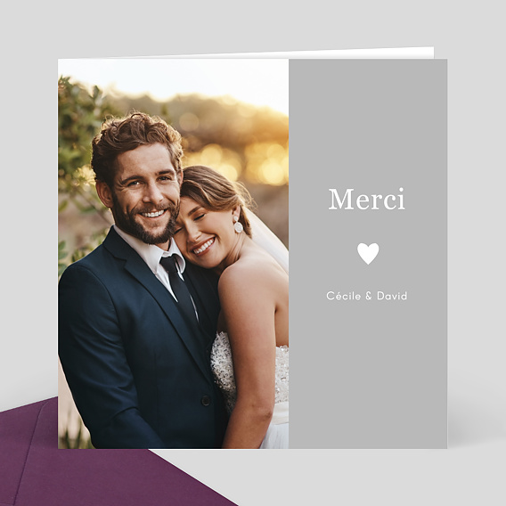 Remerciements mariage Merci mariage coeur