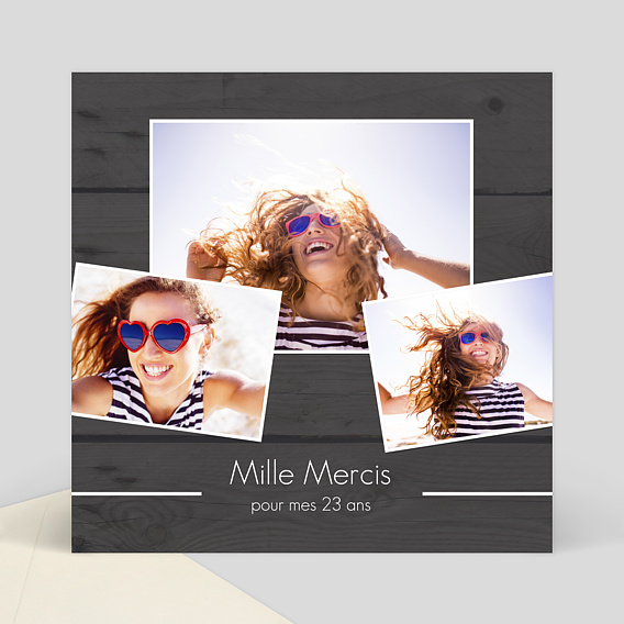 Remerciements Anniversaire Mille mercis anniversaire gris