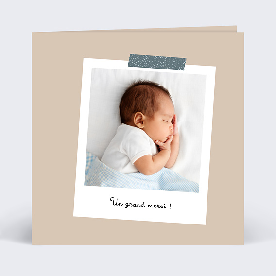 Remerciements Naissance Remerciement polaroid naissance garçon
