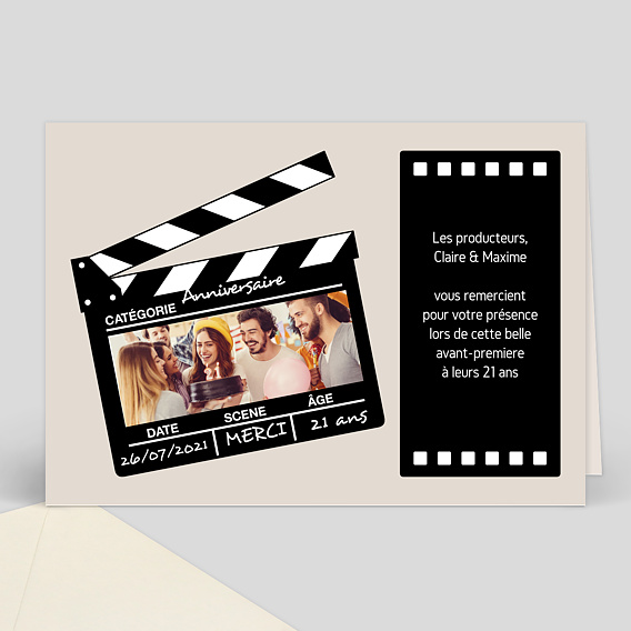 Remerciements Anniversaire Remerciements cinéma