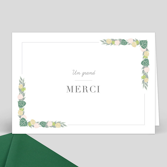 Remerciements Décès Cadre Fleuri