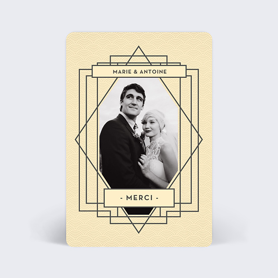 Carte remerciement mariage Années 20