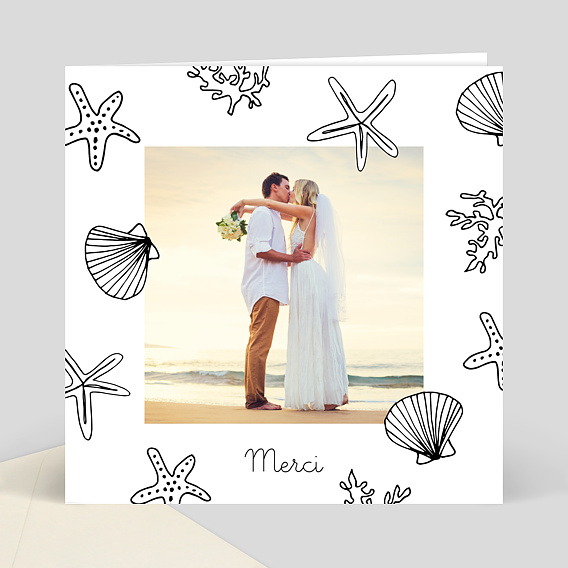 Remerciements mariage Remerciement mariage coquillages