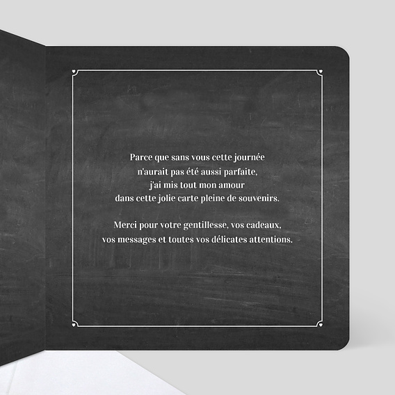 Carte de remerciement Pastille Ardoise Intérieur Droit