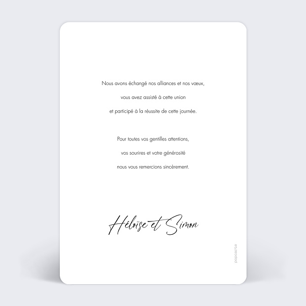 Carte de Remerciement Mariage Icônes Verso
