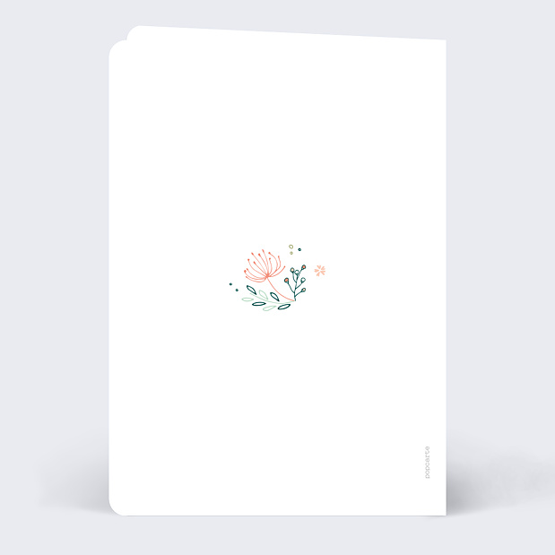 Carte de Remerciements de Mariage Couronne de Fleurs Verso