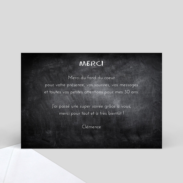 Remerciements Ardoise Verso
