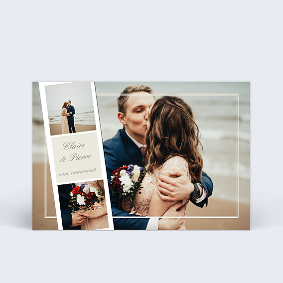 Remerciements mariage Classique Cadre Multiphotos