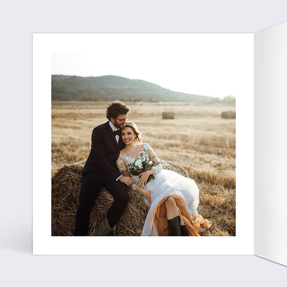 Carte remerciement mariage Nature Intérieur Gauche