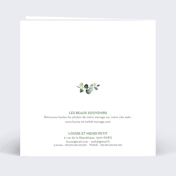 Remerciements mariage Nature