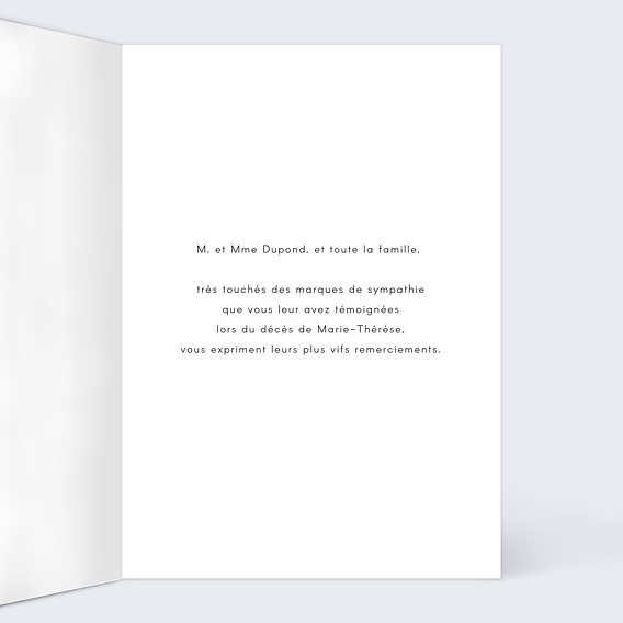 Carte remerciement décès Multi Photos Intérieur Droit