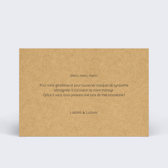 Remerciements mariage Remerciement Lune de Miel