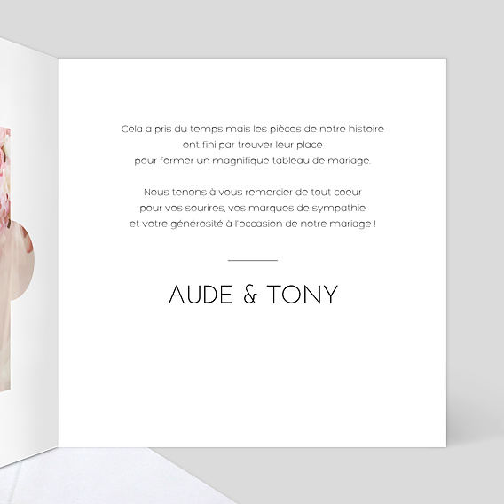 Carte de remerciement Puzzle Intérieur Droit