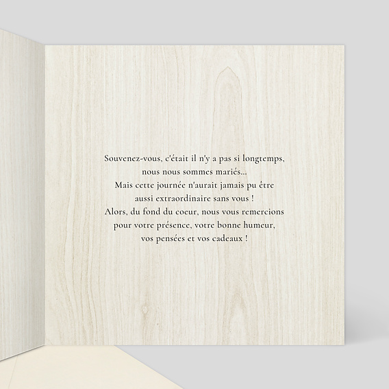 Carte remerciement mariage Photomaton Intérieur Droit