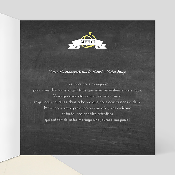 Carte remerciement mariage Polaroids Intérieur Droit