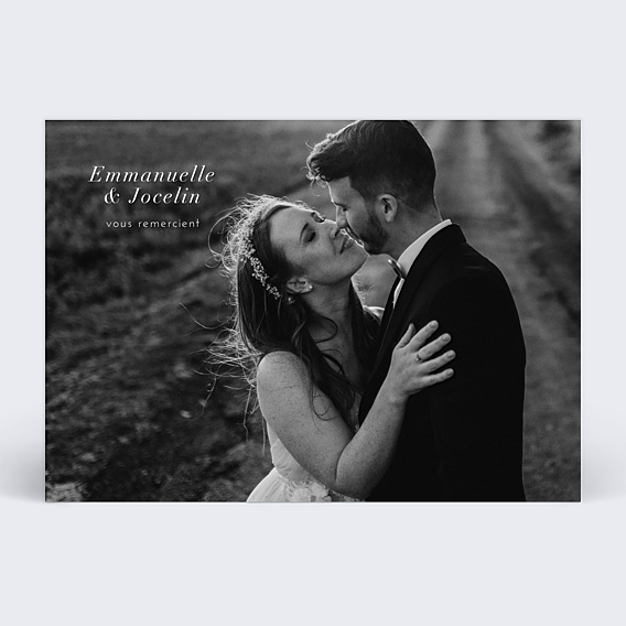 Remerciements mariage Sobre et Jolie