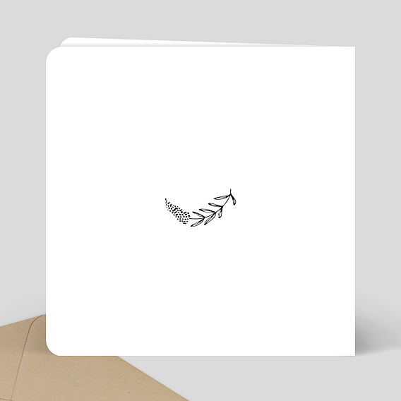 Carte de remerciement Couronne de Feuilles Tampon Verso