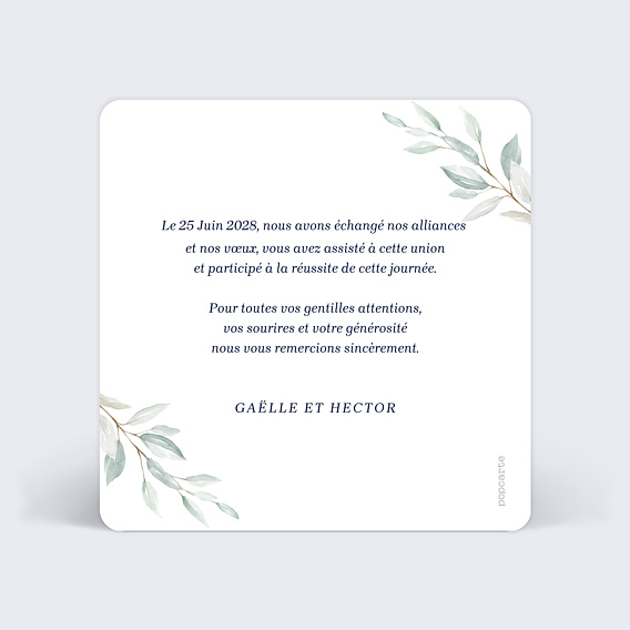 Remerciements mariage Acrostiche Merci